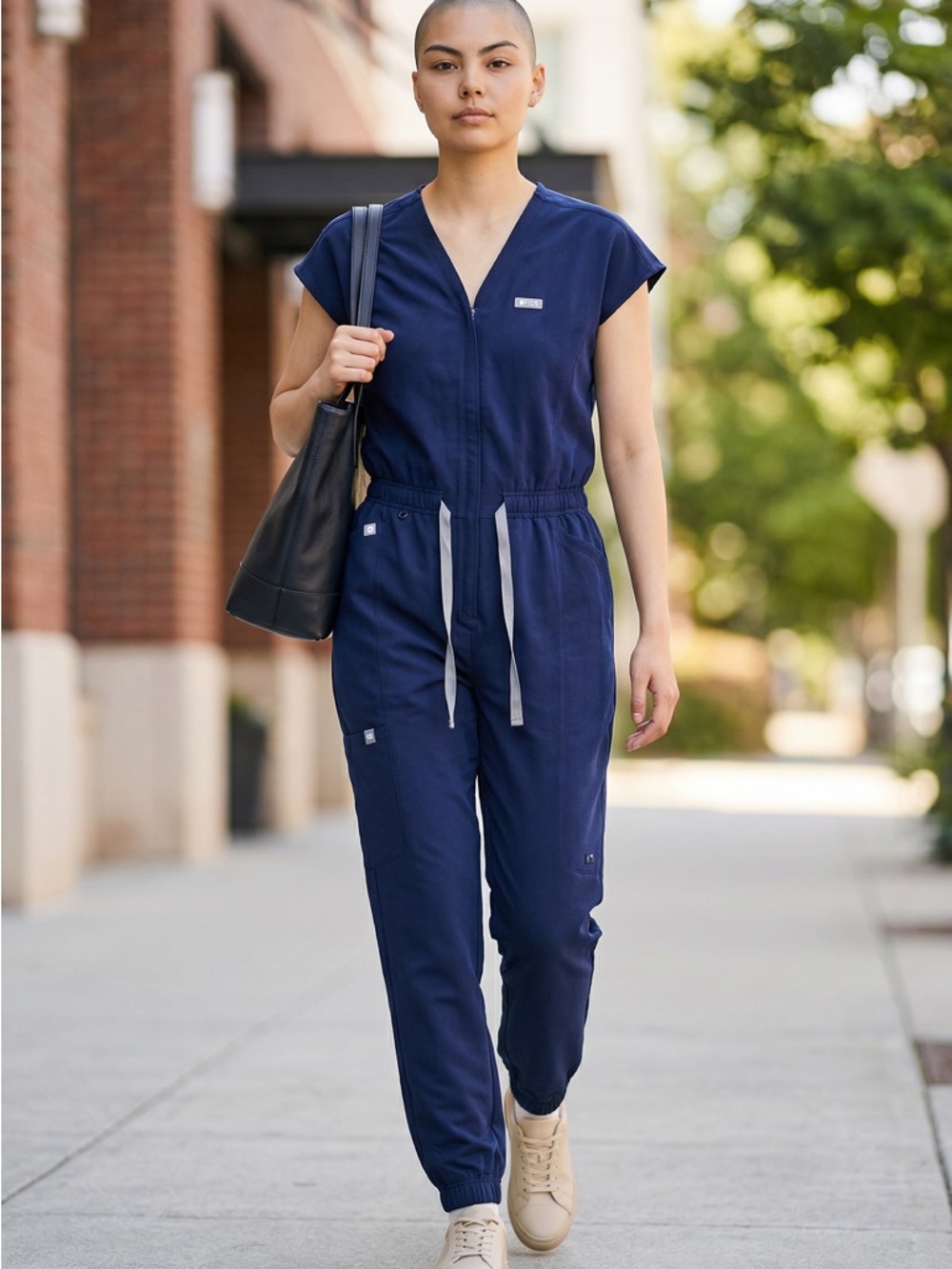 Figs Navy Blue Jumpsuit Jogger Scrubs Size Medium - Picture 9 of 9